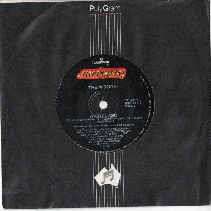 THE MISSION Wasteland AUSSIE 7" VINYL GOTH Sisters of Mercy - Image 1 of 1
