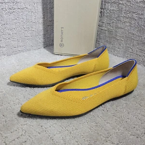 Rothys The Point Women's Size 5.5 Marigold Yellow Pointed Toe Slip on Flat Shoes - Picture 1 of 13