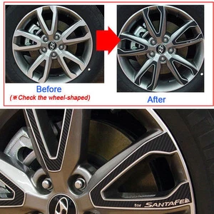 2012+ Santa Fe/DM 18inches Tire Carbon Wheels Mask Decal Sticker car - Picture 1 of 2