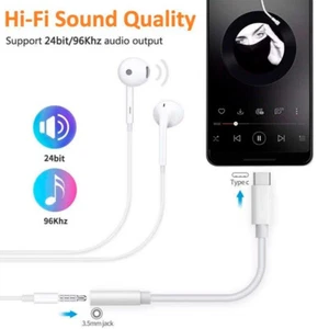 For Apple iPhone 16 15 Pro Max Plus USB C to 3.5mm Aux Headphones Adapter Cable - Picture 1 of 6