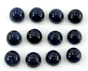 27.90 Ct Natural Blue Sapphire Loose Gemstone 7 mm Cabochon 12 Pcs Lot - 64974 - Picture 1 of 5