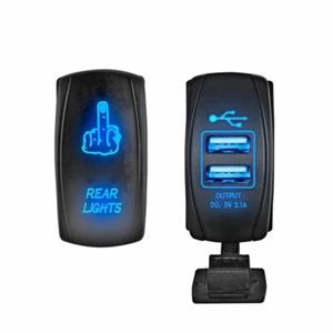 USB Charger+"REAR LIGHTS"Rocker Switch FIt Polaris Can-am HONDA YAMAHA ATV UTV - Bild 1 von 8