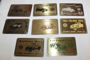 Fall Foliage Auto Car Meet Club Brass Plate Plaque 8 plates pieces - Picture 1 of 9