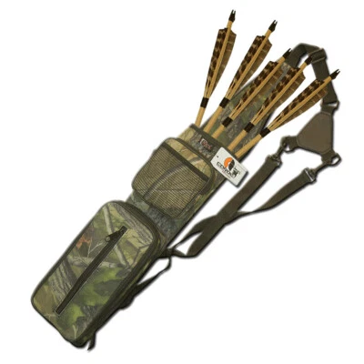 EXPANDABLE DOUBLE ZIPPER POCKET RECURVE/LONGBOW SHOULDER BACK ARROW QUIVER BAG - Image 1 of 4