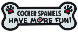 Dog Bone Shaped Magnets: Cocker Spaniels Have More Fun! | Cars, Trucks - Picture 1 of 1