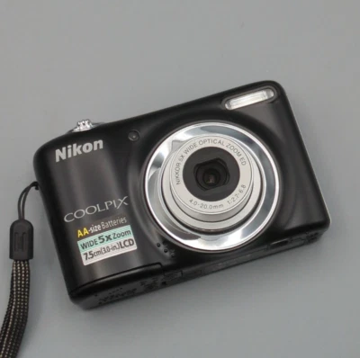 [Like New] Nikon Coolpix L25 10.0MP Digital Camera Black, SD, Case, Original Box - Photo 1/4