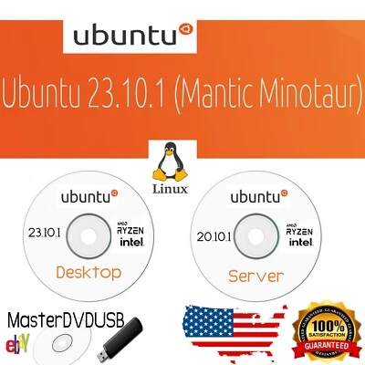 Ubuntu 23.10.1 Desktop and Server DVD Set - High-Quality DVD | January 2025 - Image 1 of 4