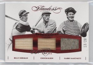 2016 Flawless Teammates Triple Relics Ruby /20 Chuck Klein Gabby Hartnett HOF