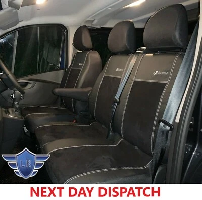 FUNDAS DE ASIENTO A MEDIDA PARA RENAULT TRAFIC DOBLE CABINA 2016-2025 CUERO Y ALICANTE Foto 1 de 4