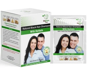 BioGreen Roots Herbal Natural Black Capelli Colore Shampoo Tintura Grigio Veloce 250ml - Foto 1 di 4