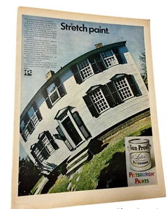 1967 Pittsburgh Paints Vintage Print Ad Stretch House Paint Sun-Proof Latex PPG - Picture 1 of 1