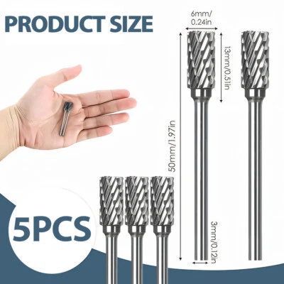 5tlg Frässtift Hartmetallfräser Wolframcarabid Fräser Schaftfräser Fräseraufsatz - Bild 1 von 4