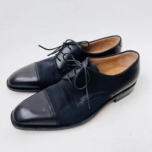 Scarpe derby Moreschi Made in Italy bi-materiale, nere, taglia 9 - Foto 1 di 10