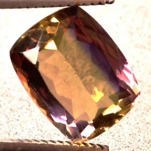 12.6 Cts. Natural Bi-Color Bolivia Ametrine Cushion Cut Certified Gemstone - Picture 1 of 4