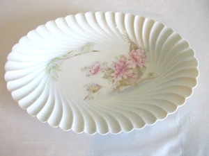 Vintage Limoges France Haviland oval platter with fluted edges, 13.5 inches - Picture 1 of 7