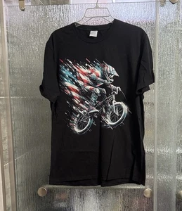 Schwarzes BMX USA T-Shirt 21” P2P 29” Länge neu ohne Etikett Herren Large Orig $18 - Bild 1 von 4
