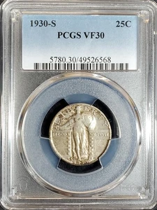 1930-S Standing Liberty Silver Quarter PCGS VF30 - Picture 1 of 2