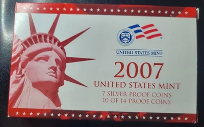 Juego de prueba de plata 2007. 7 monedas de plata. Monedas de prueba 10/14. 90 % plata con certificado de autenticidad Foto 1 de 3