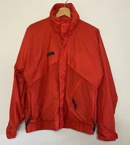 Vintage M Mens Goretex Columbia Red Waterproof Coat Jacket Softshell Rain Zip Up - Picture 1 of 20