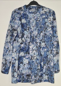 'Laura Ashley' Blue mix pattern long sleeve blouse - Size 14 - Picture 1 of 3