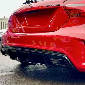 AMG Style Gloss Black Rear Diffuser with Exhaust Tips for Mercedes Benz W176 A C - Picture 1 of 10