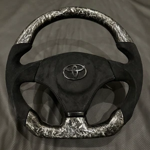 FORGED CARBON WITH ALCANTARA STEERING WHEEL FOR TOYOTA MR2 SUPRA MARK II JZX - Picture 1 of 5