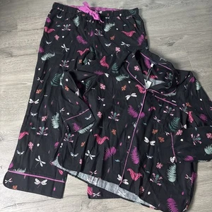 JOULES Sleeptight Light Pajamas Womens PJS SET Size XL Black Bugs NEW - Picture 1 of 20