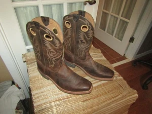 Stivali da cowboy Ariat Heritage Roughstock marroni punta quadrata 10002227 uomo 15 D - Foto 1 di 12