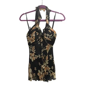 Vintage Spense Mujer Y2K Hada Babydoll Seda Halter Top S Romántico Floral Boho - Imagen 1 de 5