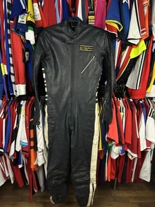 Traje De Colección Años 70-80 Aviakit Lewis Cuero Motocicletas Cuero 36 Hombre Azul Marino  - Imagen 1 de 14