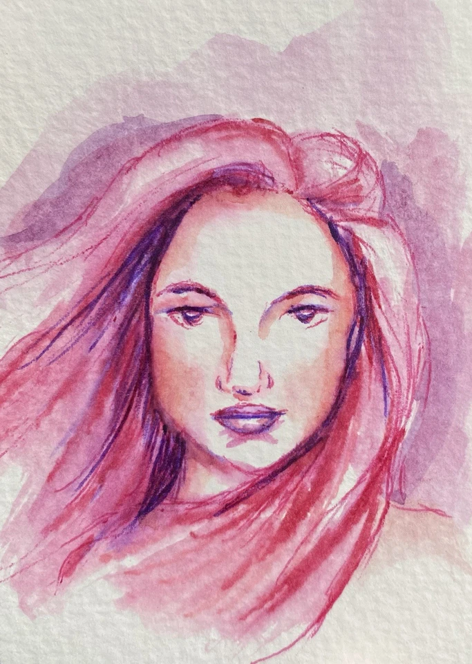 Arte de pintura original de medios mixtos ACEO Foto 1 de 1