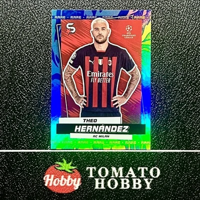 TOPPS SUPERSTARS UEFA 2022-23 THEO HERNANDEZ ICE REFRACTOR AC MILAN - Image 1 of 2