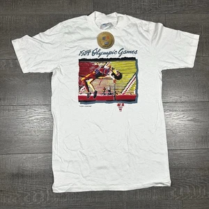 VTG 1984 Olympic Games Levi’s T-Shirt Deadstock USA High Jump M Made in USA NOS - Picture 1 of 8