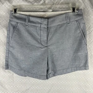 J Crew Women’s Shorts Size 4 Blue Chino Chambray Pockets Belt Loop - Picture 1 of 9