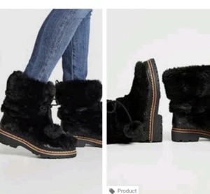 Sam Edelman Blue Fur boots . Size 7 - Picture 1 of 8
