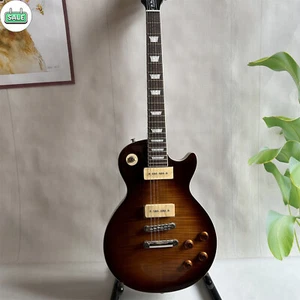 Custom LP Flame Maple Top Electric Guitar P90 Pickups 6 String Fixed Bridge - Picture 1 of 11