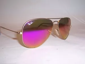 NEU Ray Ban Pilotenbrille 3025 112/4T GOLD/FUXIA VERSPIEGELT 58 mm ORIGINAL - Bild 1 von 7