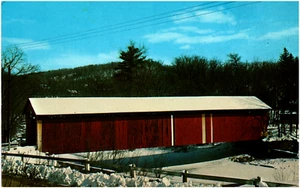 Ware Covered Bridge in Hardwick Massachusetts MA 1968 Chrome Postcard - Picture 1 of 2