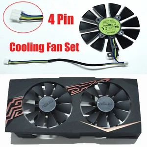 87mm 4 Pin Grafikkarte Lüfter Dual Fan T129215BU für ASUS GTX1060 1070 RX480 Neu - Photo 1/5