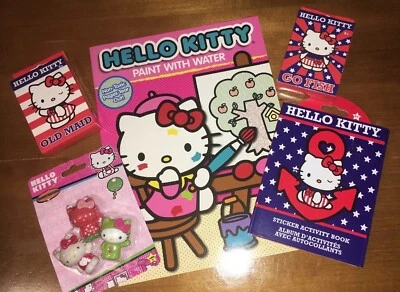 Hello Kitty Sticker Book Card Game Old Navy Go fish Eraser Paint Water Easter - Image 1 of 4