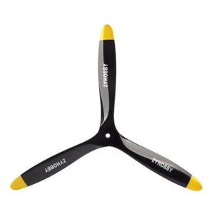 3 Blade 20*12inch Black +Yellow Propeller CCW Beech Wooden Prop for RC plane - Picture 1 of 9