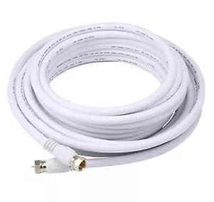 Cable coaxial RG6 de 50 pies 18 AWG cable doble blindaje televisión por satélite - Imagen 1 de 2