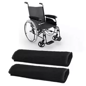 Wheelchair Armrest Pads, 2PCS Sheepskin Fleece Wheelchair Armrest Covers, Non - Picture 1 of 7