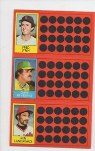 1981 Topps Baseball Scratch Off Fred Lynn Dave Revering Ken Landreaux - Picture 1 of 2