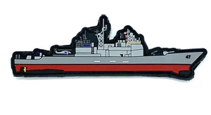 Parche PVC USS Ticonderoga CG-47, 6 pulgadas con gancho y bucle - Imagen 1 de 1