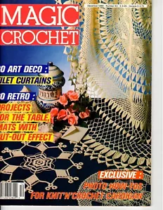 Magic Crochet dicembre 1989 #63 rivista Filet Tende-Knit'N'Crochet Cardigan - Foto 1 di 2