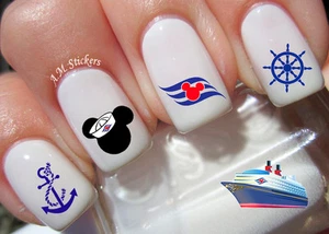 Juego de 35 calcomanías de transferencia de pegatinas arte en uñas Disney Cruise - A1225 - Imagen 1 de 3