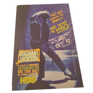 Vintage 1992 Michael Jackson Live Bucharest HBO TV Special Print AD Dangerous Tour