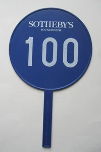 SOTHEBY'S AUCTION BLUE PADDLE #100 - Picture 1 of 3