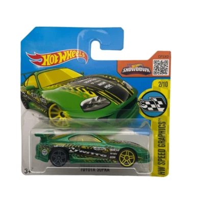 Tarjeta corta verde Hot Wheels Toyota Supra Foto 1 de 3